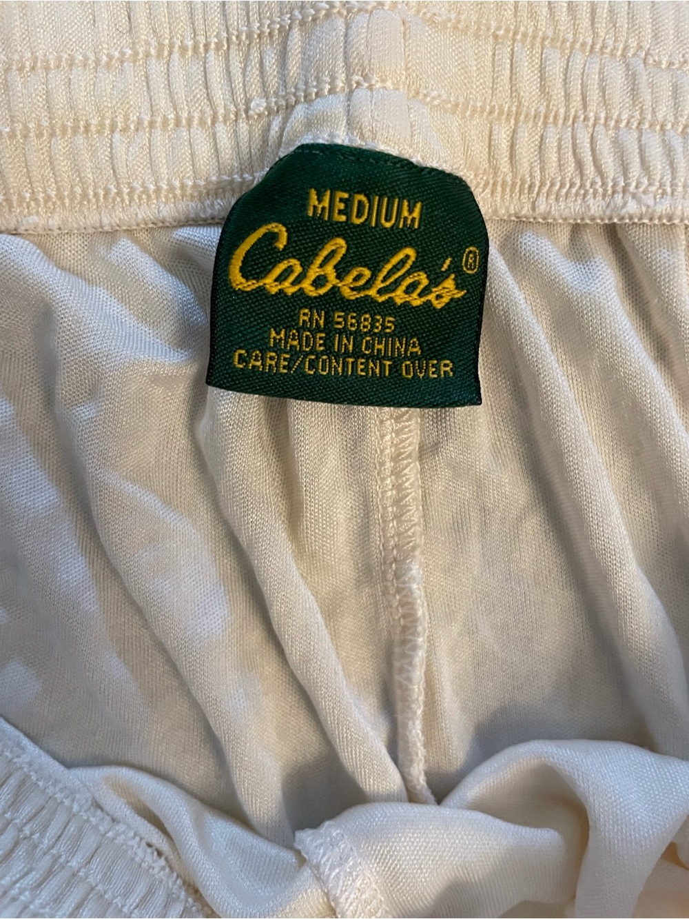 Vintage Cabela’s 100% Silk Thermal Base Layer Pants Long Johns Ivory Medium - Picture 2 of 4
